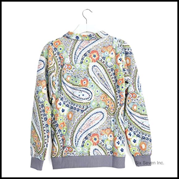 French Terry Quarter Zip Sweatshirt Oversized Chic Casual Lounge Wear With - Picture 4 of 7